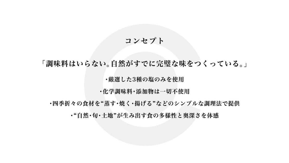 コンセプト：調味料はいらない