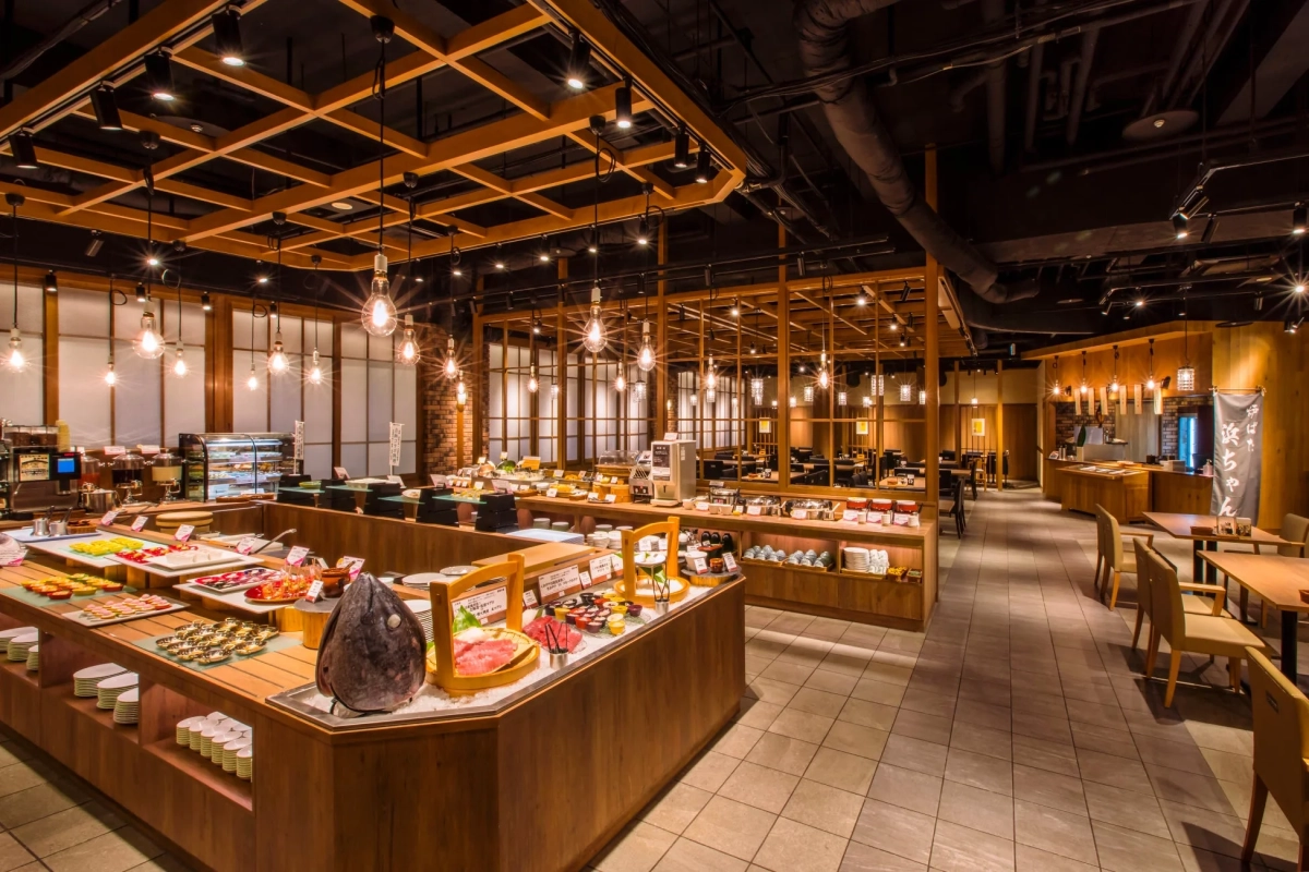 モダンな日本料理のビュッフェレストラン