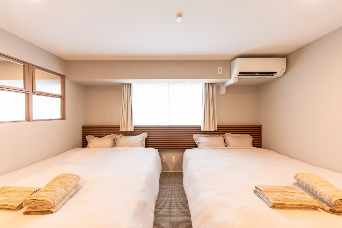 清潔感のあるツインベッドルーム