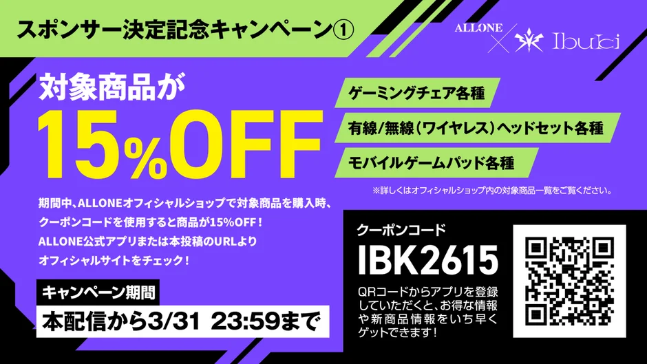 対象商品が15%OFFの特別クーポン配布