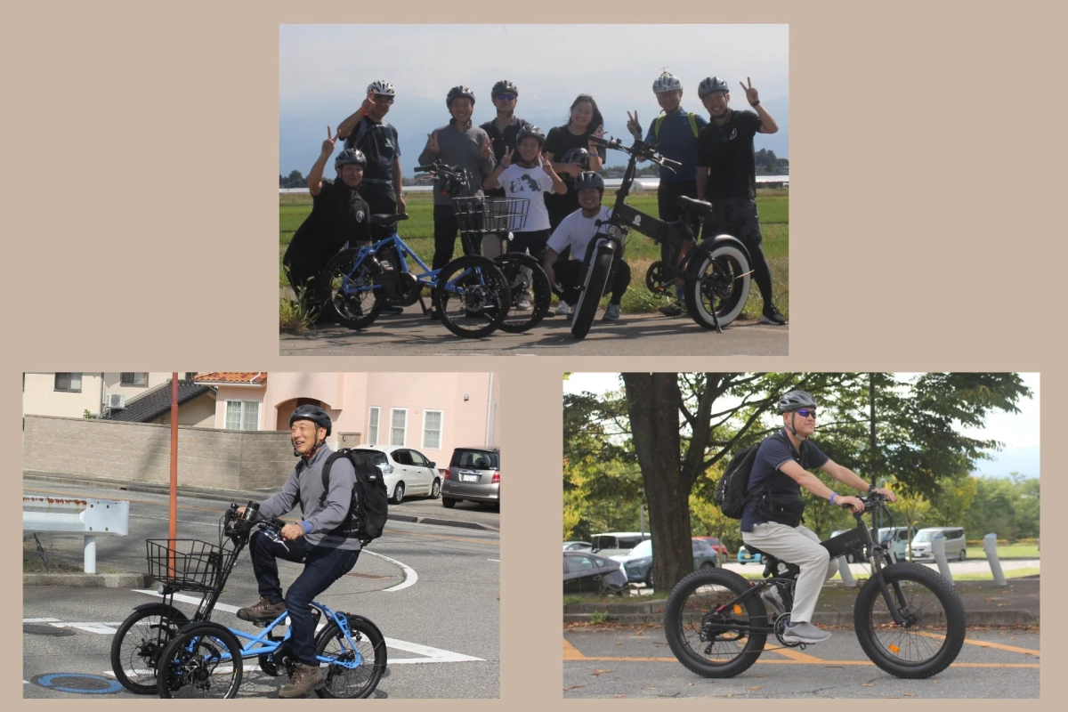 様々なe-Bikeに乗る人々