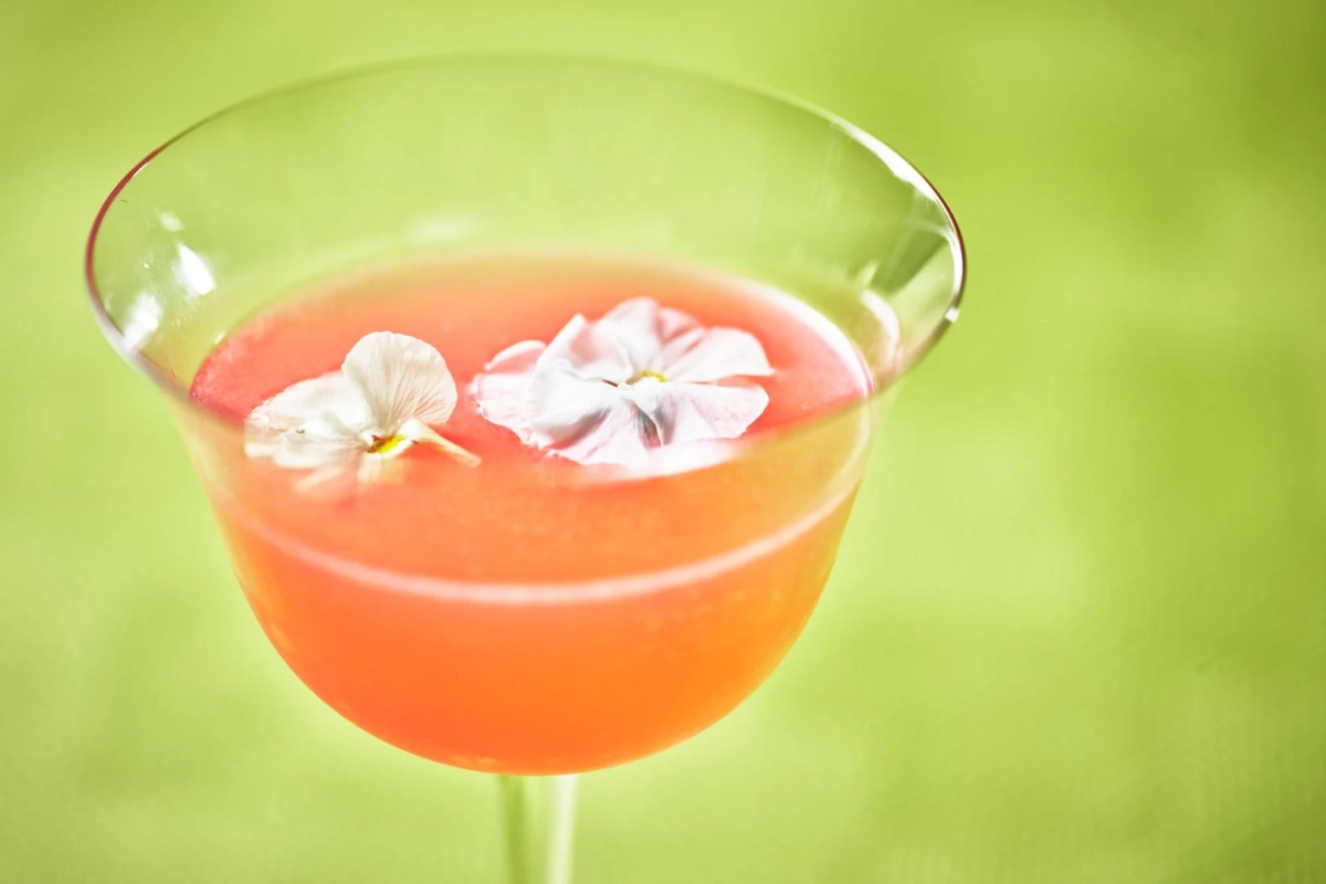 ピンク色の桜カクテル