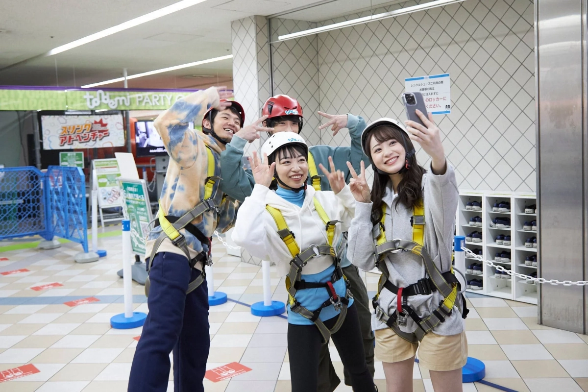 スリングアドベンチャーで記念撮影