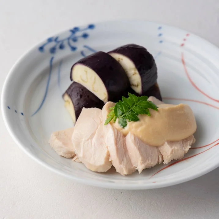蒸し鶏と茄子