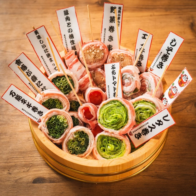 野菜巻き串の盛り合わせ