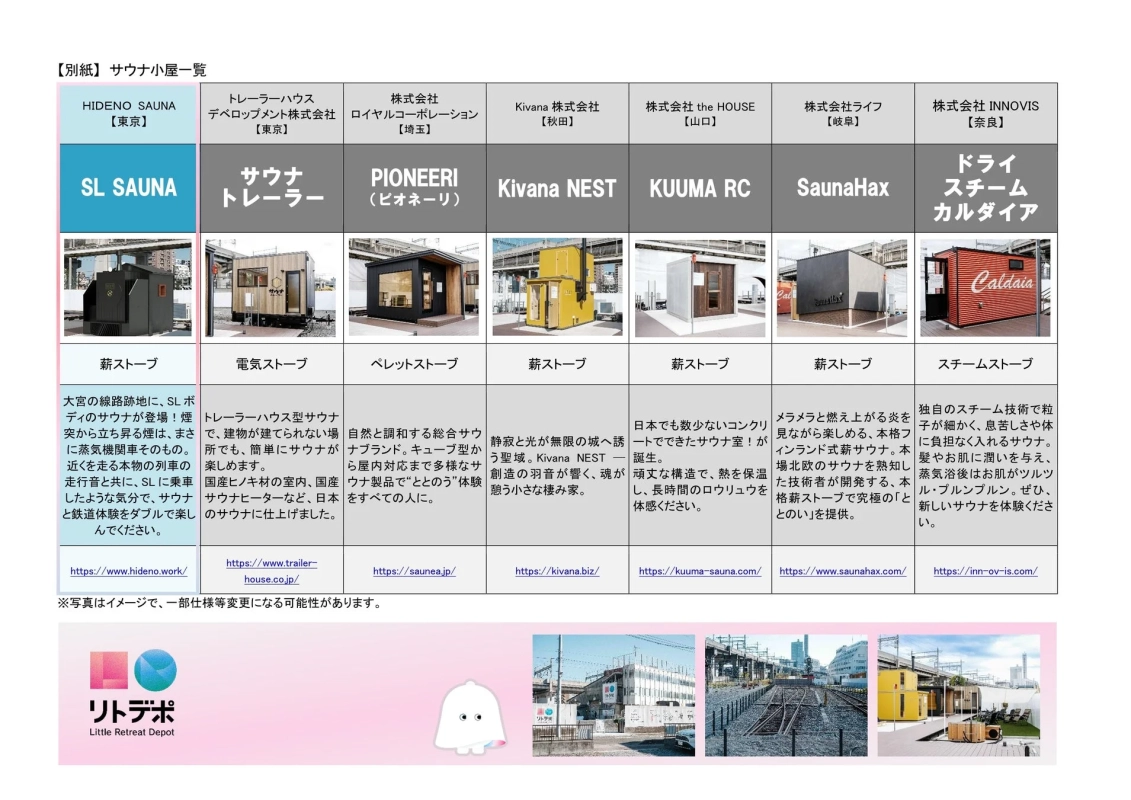 SL SAUNAを含むサウナ小屋一覧