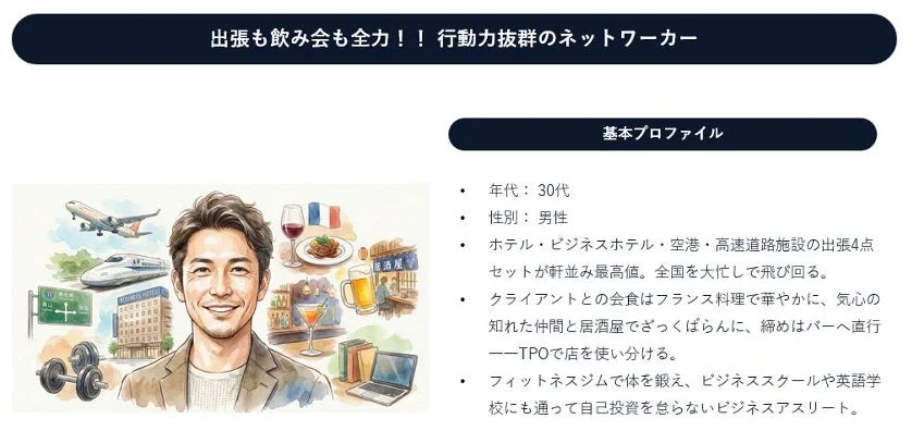 イベント来場者のペルソナを可視化したイメージです。