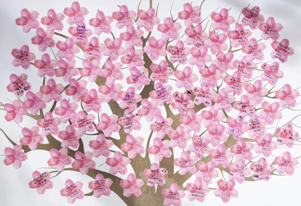 昨年のDreamハガキに書かれた様々な夢のメッセージボード