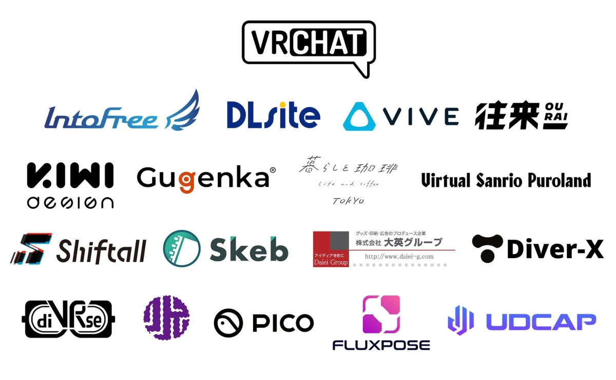 VRChat関連企業のロゴ