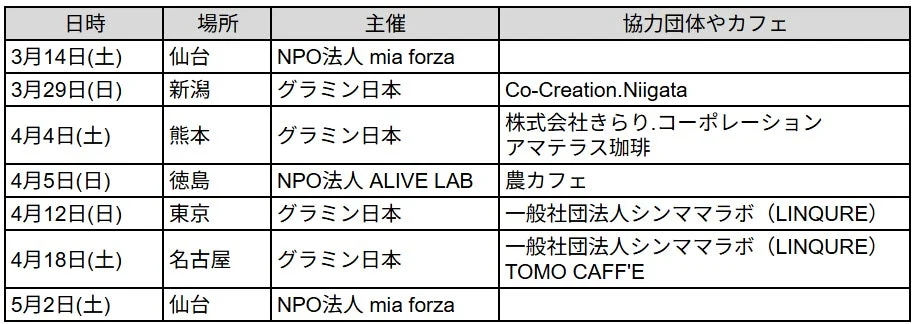 全国イベントスケジュール表