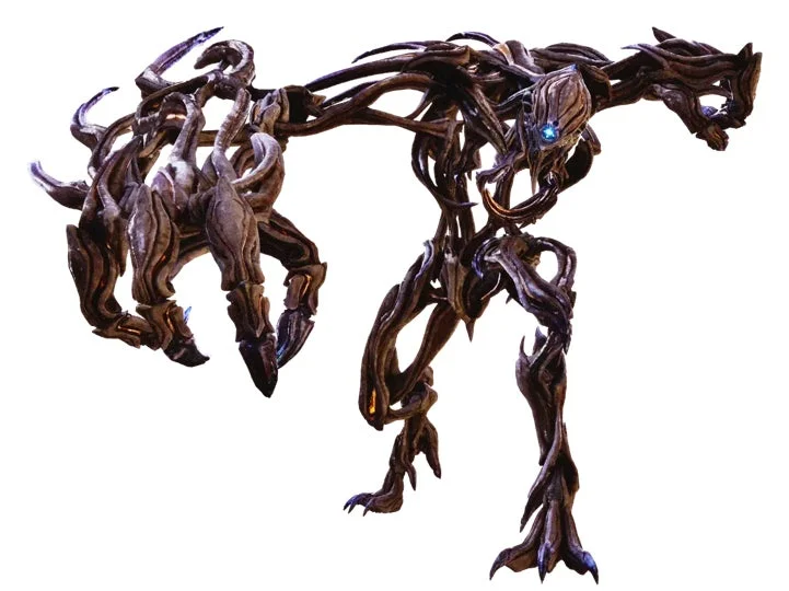 青く光る目を持つ異形のクリーチャー