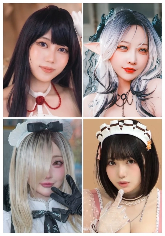 異なるスタイルの女性ポートレート