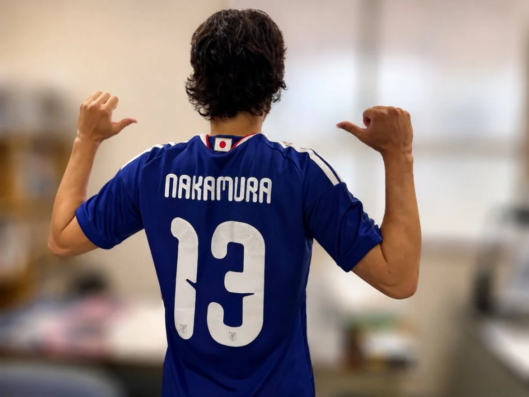 サッカー日本代表ユニフォーム姿