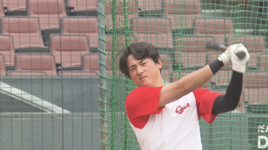佐々木選手バッティング練習